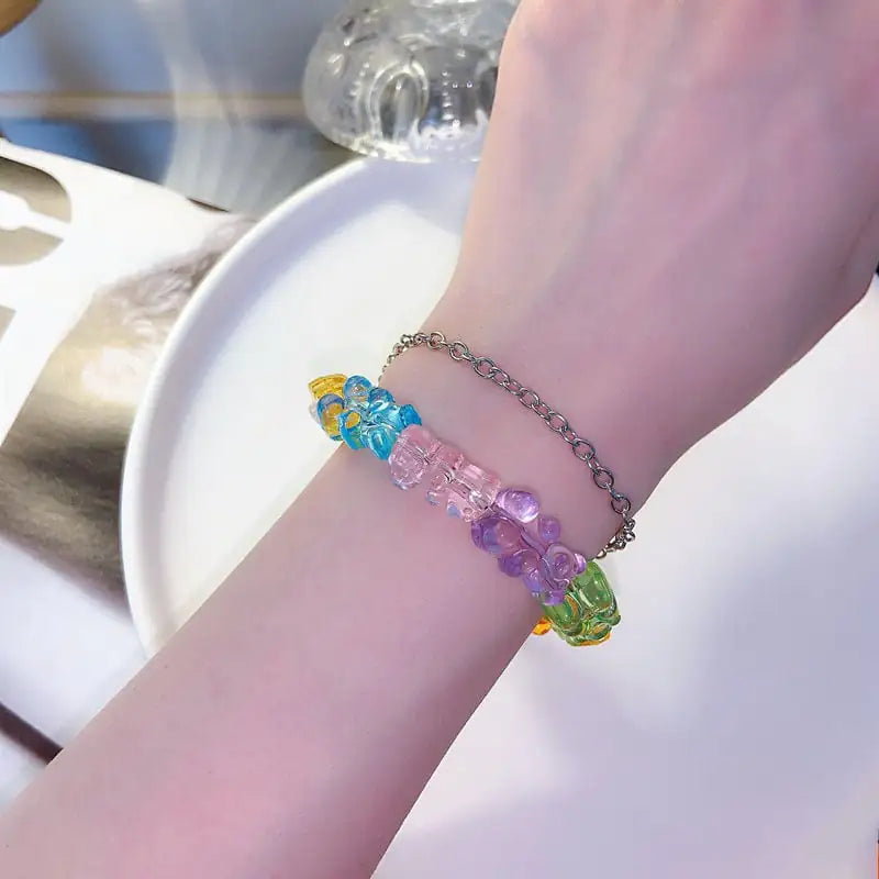 Double Layer Titanium Steel Bracelet in Candy Colors